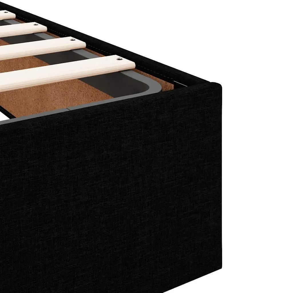 Ottoman Storage Bed Frame Black Velvet Double Gas Lift Up