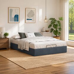 Queen Ottoman Storage Bed Frame with Hydraulic Lift