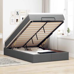 Grey Ottoman Bed with Pocket Spring Mattress: Compact & Functional