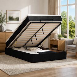 Concise Design: King Single Ottoman Bed in Black