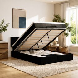 Concise Queen Ottoman Bed with Pocket Spring Mattress