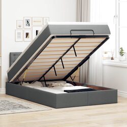 Compact Grey Ottoman Bed with Mattress - Quality Sleep
