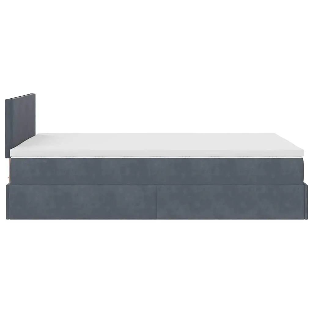 Ottoman Bed Grey King Single Storage Lift Velvet Pocket Spring