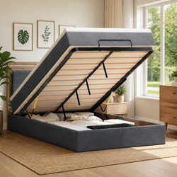 Concise King Single Ottoman Bed with Lift Storage