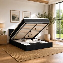 Concise and Comfortable Double Ottoman Bed Design