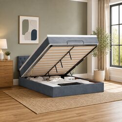 Compact Queen Ottoman Bed with Efficient Storage Solution