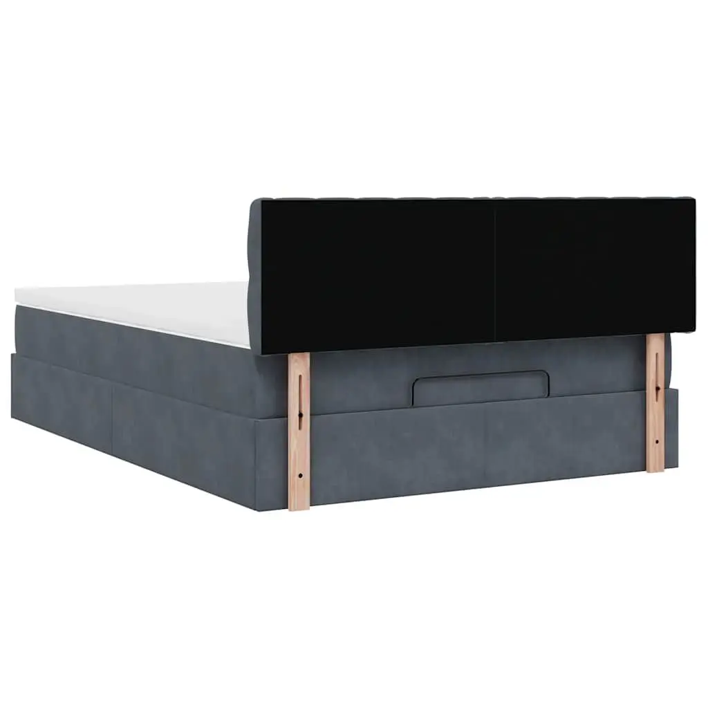 Ottoman Bed Grey Velvet Queen Pocket Spring Mattress Hydraulic Lift Storage