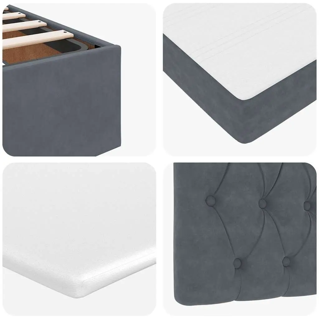 Ottoman Bed Grey Velvet Queen Pocket Spring Mattress Hydraulic Lift Storage
