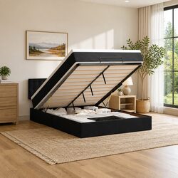 Double Ottoman Bed with Pocket Spring Mattress