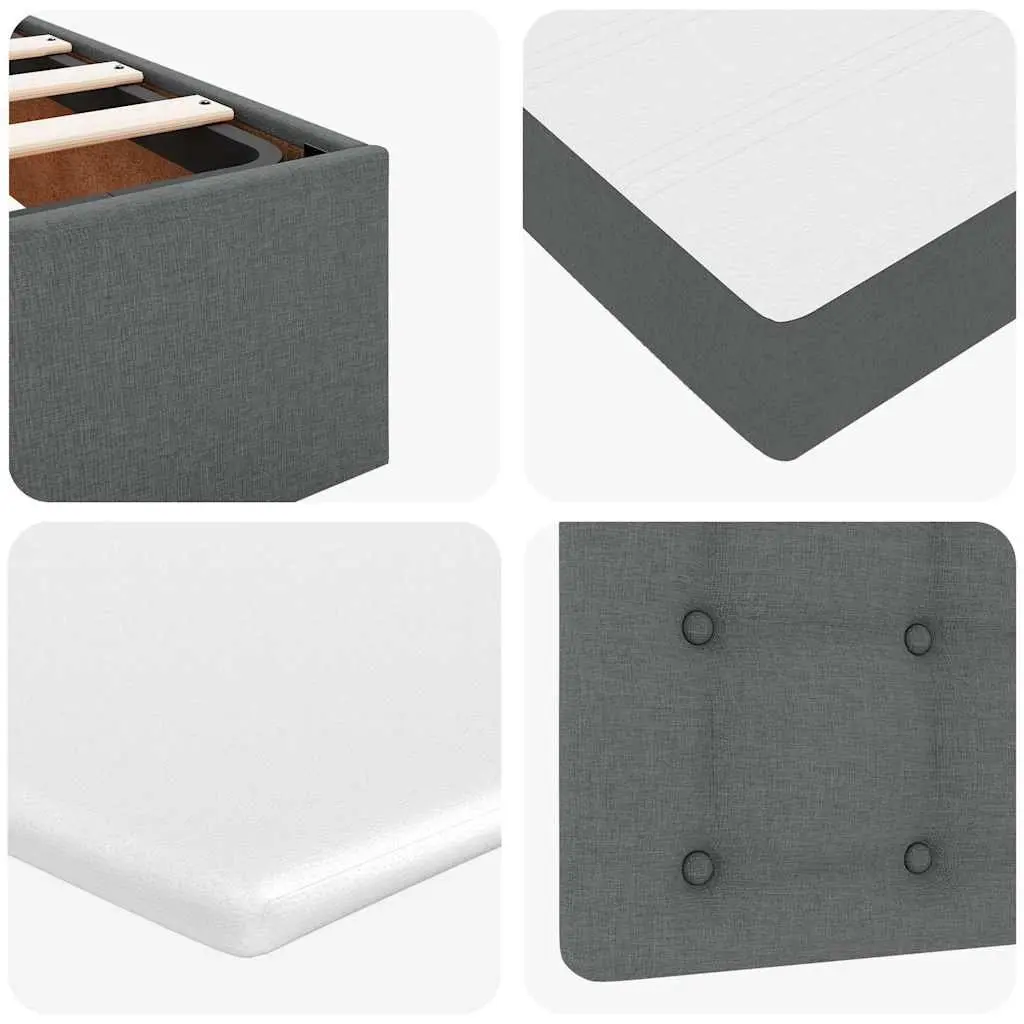 Ottoman Bed Grey Queen Size with Pocket Spring Mattress and LED Lights
