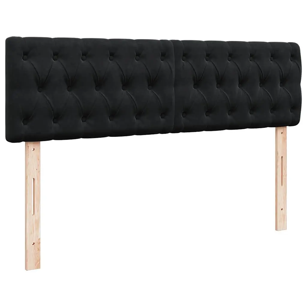 Ottoman Bed Black Velvet Double Pocket Spring Mattress with LED Lights and Storage