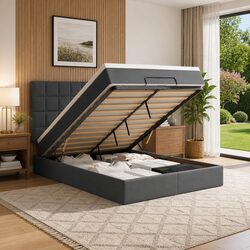 Efficient Ottoman Bed with Lift Storage System