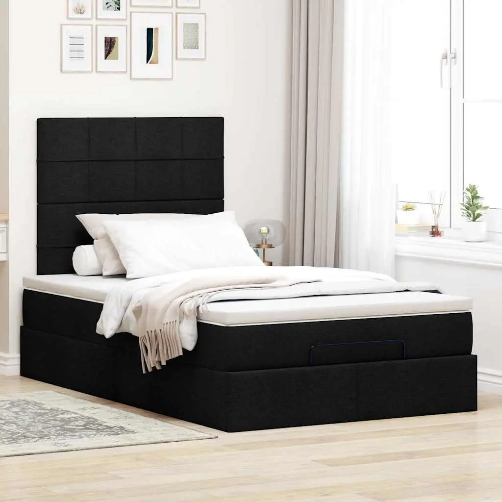 Ottoman Bed Black King Single Pocket Spring Mattress with Hydraulic Lift Storage