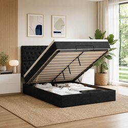 Compact Ottoman Storage Bed with Pocket Spring Mattress