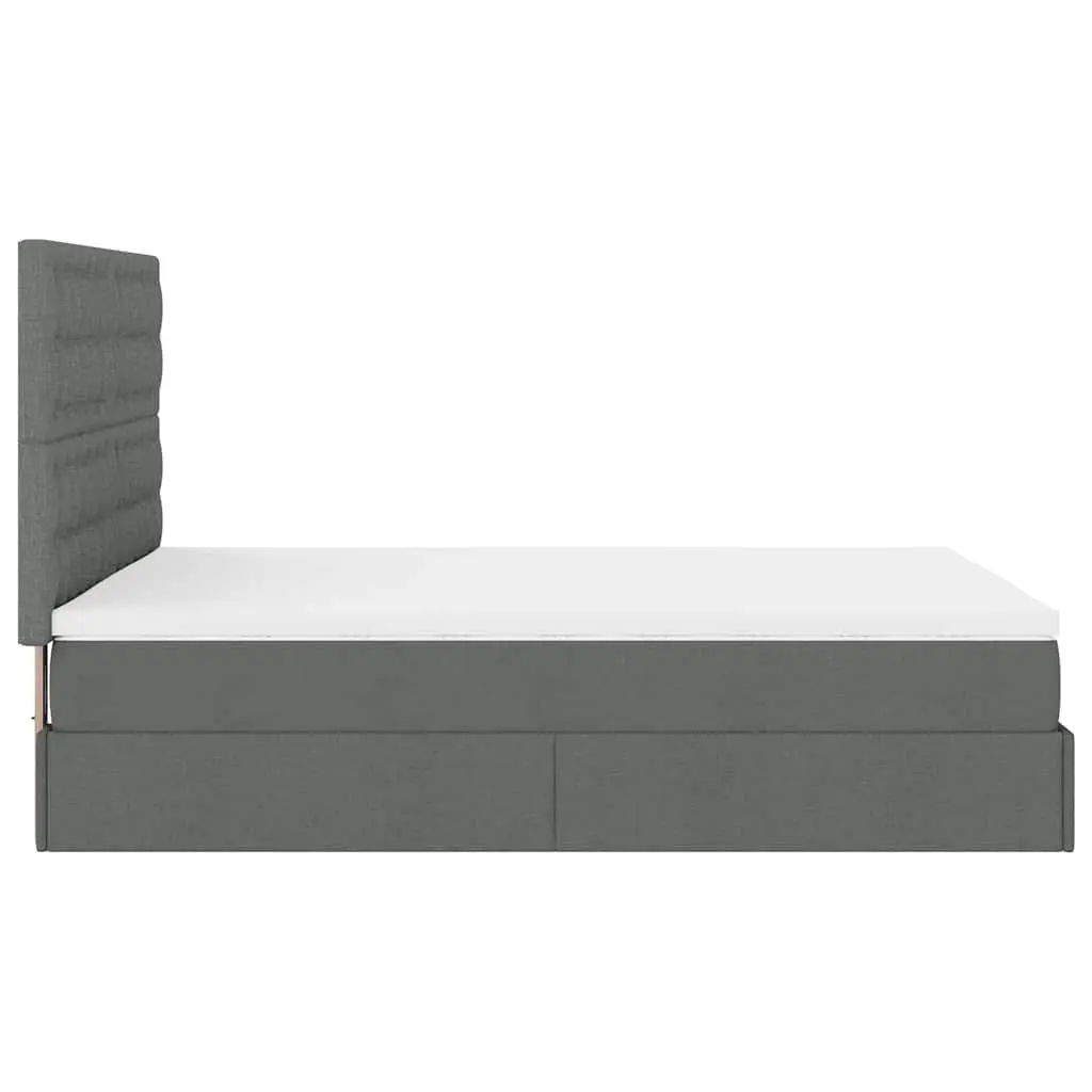 Ottoman Bed Grey Queen Size with Pocket Spring Mattress Hydraulic Lift Storage Frame