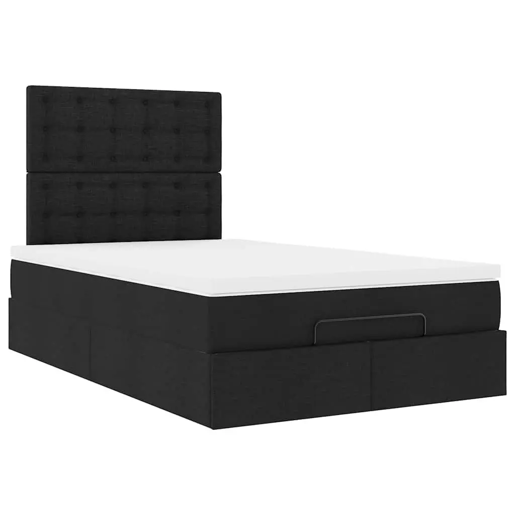 Ottoman Bed Black King Single Fabric Storage Lift Mechanism