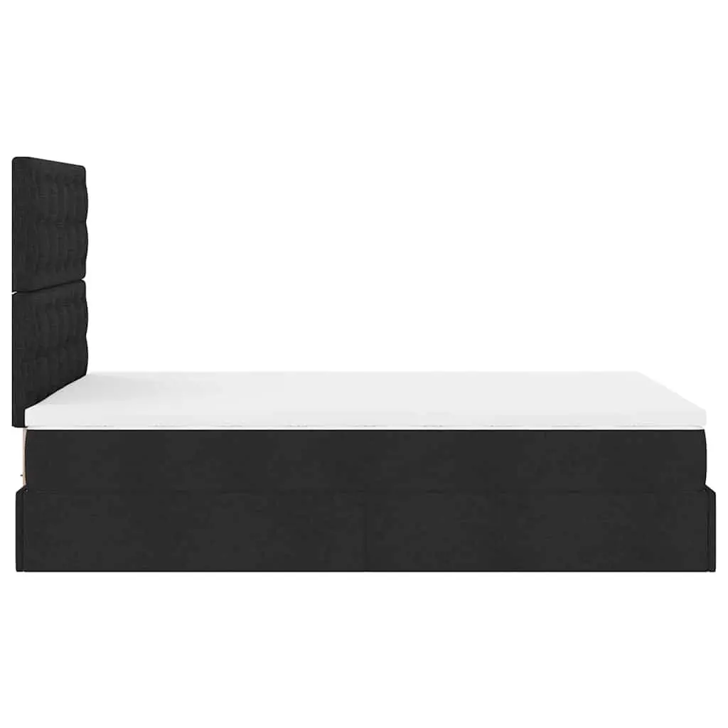 Ottoman Bed Black King Single Fabric Storage Lift Mechanism