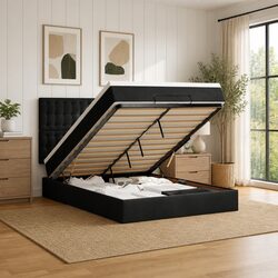 Compact Ottoman Bed with Pocket Spring Mattress Storage