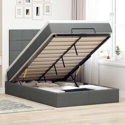 Compact Ottoman Bed with LED Lights and Storage Access