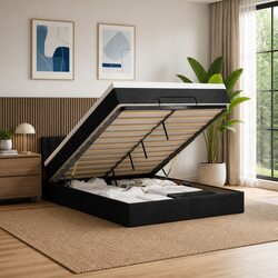 Ottoman Bed with Pocket Spring Mattress and Under-Bed Storage