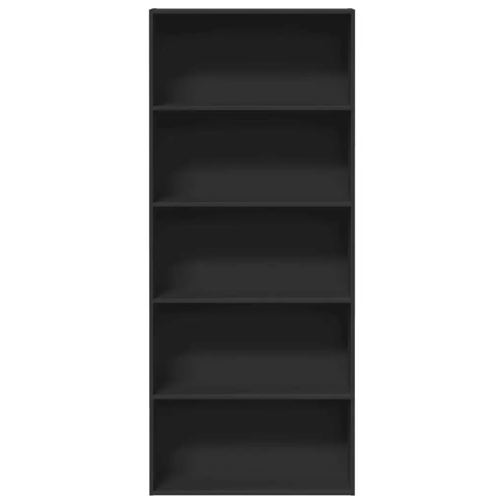 Book Cabinet Black 80x30x189cm Storage Shelf Room Divider 5 Compartments