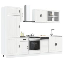 Concise 8-Piece White Kitchen Cabinet Set