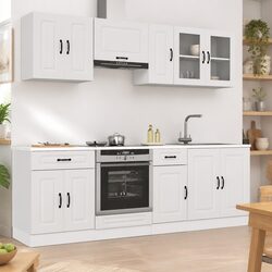 Concise 8 Piece Kitchen Cabinet Set with Quality Materials