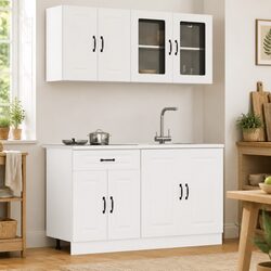 4-Piece White Kitchen Cabinets for Smart Spaces