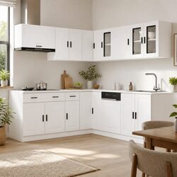 Compact 11 Piece Kitchen Cabinet Set for Easy Organization