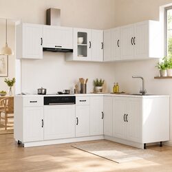 11-Piece White Kitchen Cabinet Set for Storage