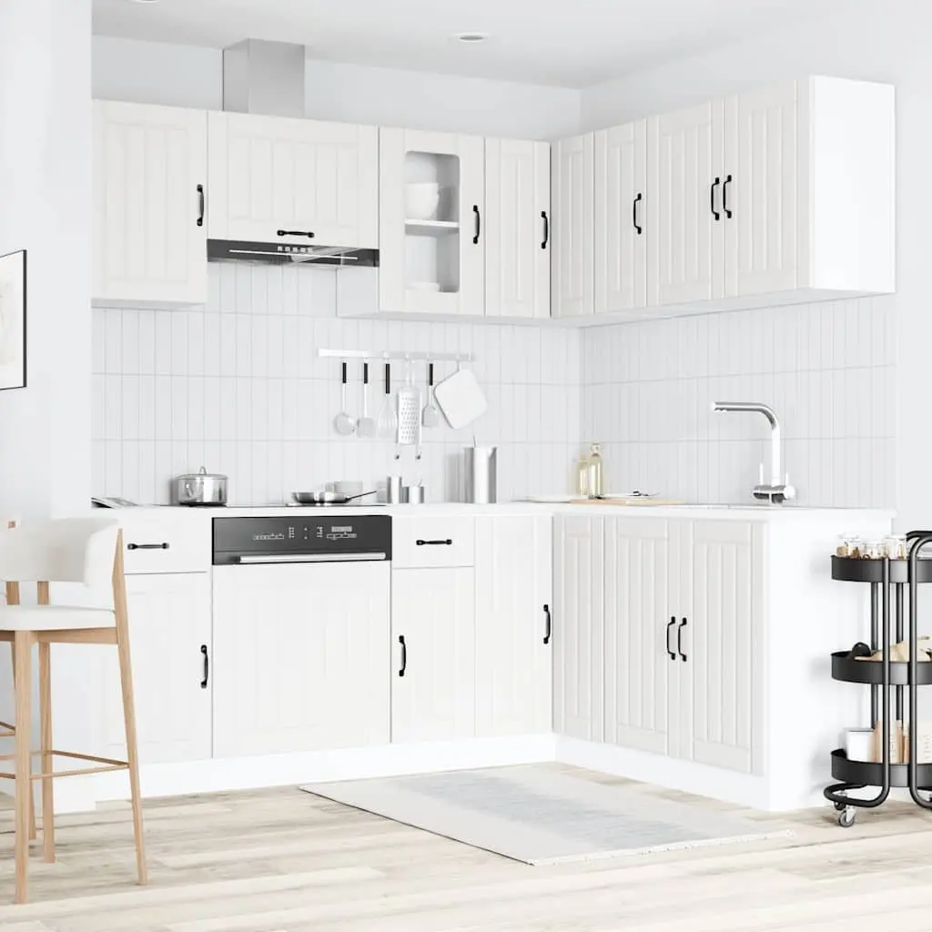 11 Piece Storage Cabinet Set Engineered Wood White Organised Kitchen Furniture