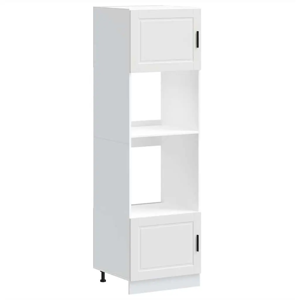 Oven Cabinets White 2 pcs Large Compartment Engineered Wood