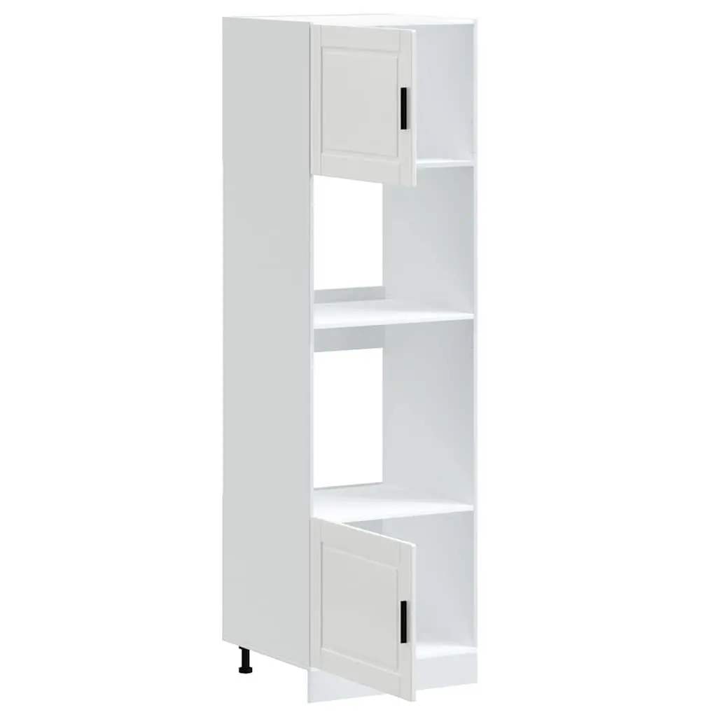 Oven Cabinets White 2 pcs Large Compartment Engineered Wood