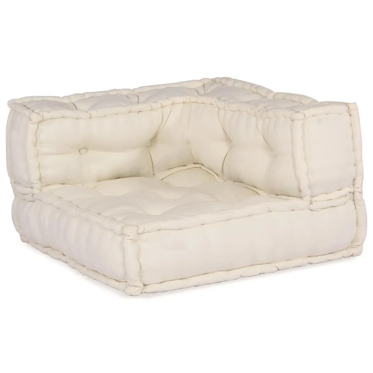 Modular Sofa Unit Cream 210 x 70 x 56 cm Fabric Indoor Outdoor Lounge Seating