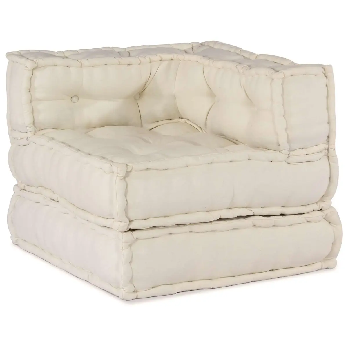Modular Sofa Unit Cream 210 x 70 x 56 cm Fabric Indoor Outdoor Lounge Seating