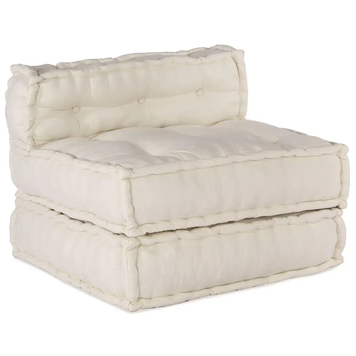 Modular Sofa Unit Cream 210 x 140 x 56 cm Fabric Indoor Outdoor Lounge Seating