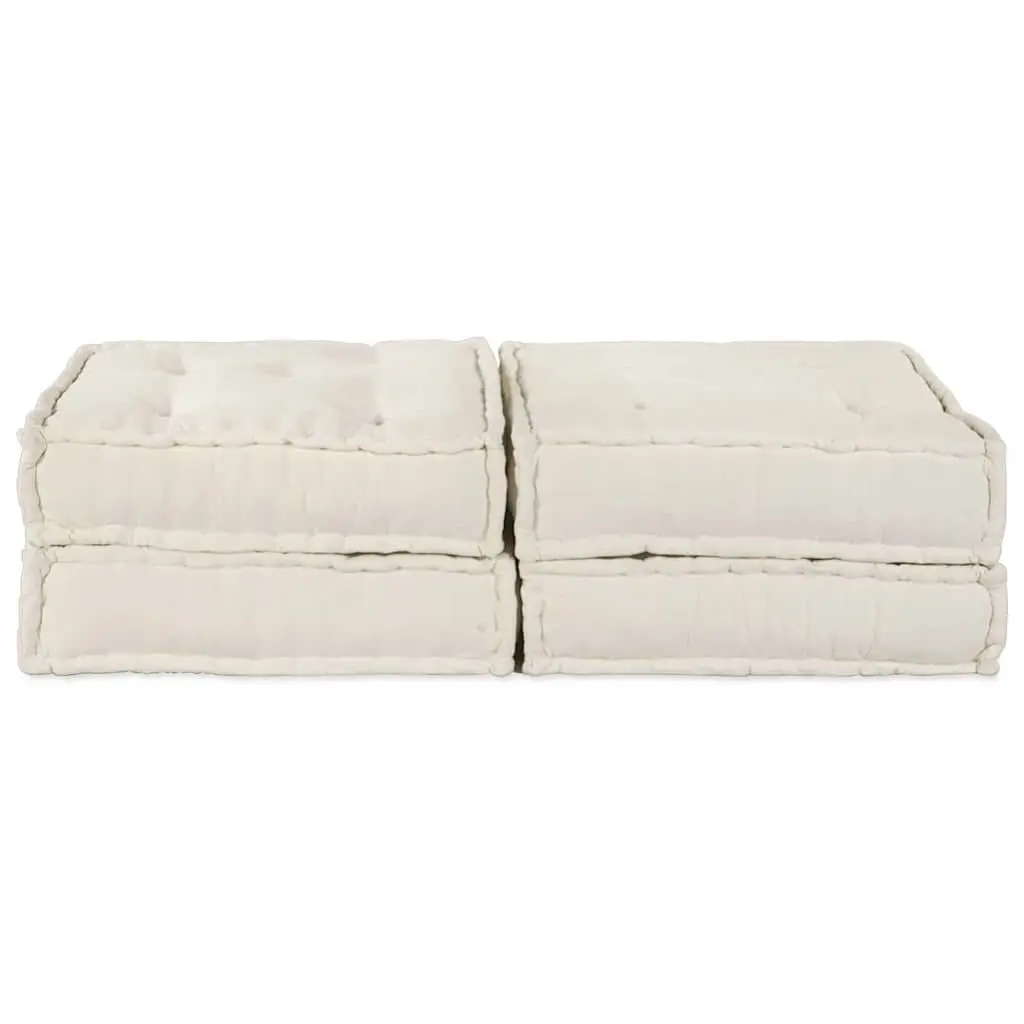 Modular Sofa Unit 2pcs Cream Fabric Lounge Couch Living Room Indoor Outdoor