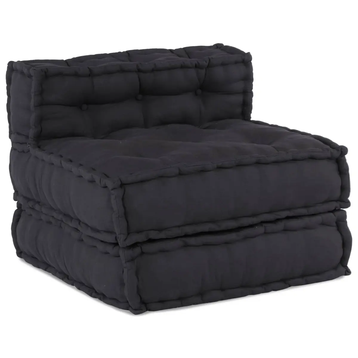 Modular Sofa Unit Anthracite Fabric 210 x 70 x 56 cm Indoor Outdoor Lounge Seat