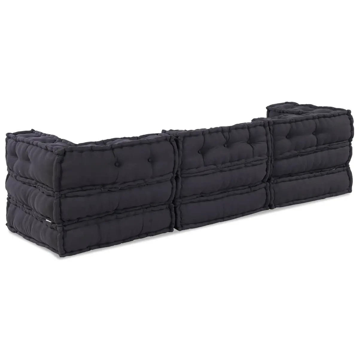 Modular Sofa Unit Anthracite Fabric 210 x 70 x 56 cm Indoor Outdoor Lounge Seat