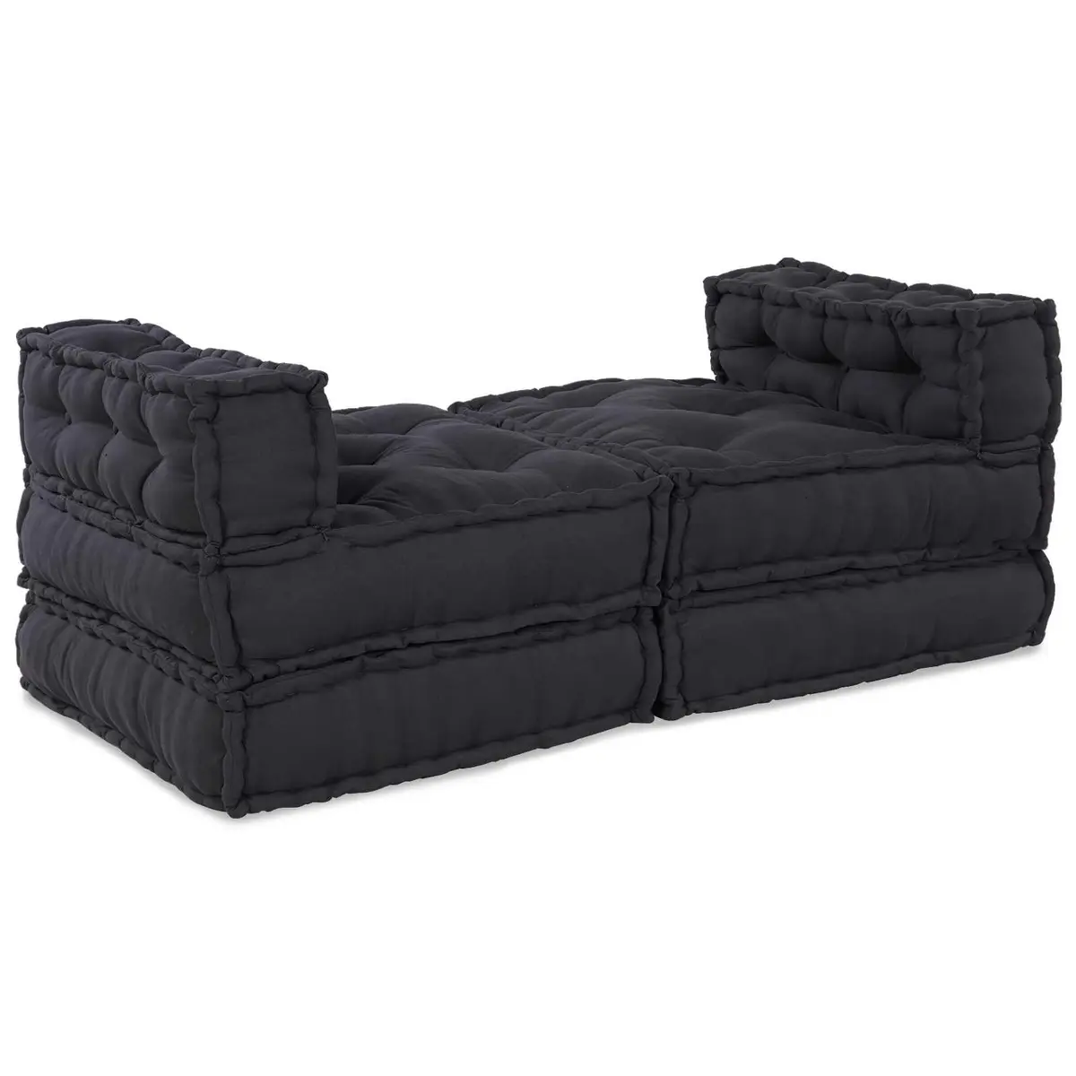 Modular Sofa Unit Anthracite Fabric Indoor Outdoor Lounge Seating 210x140x56cm