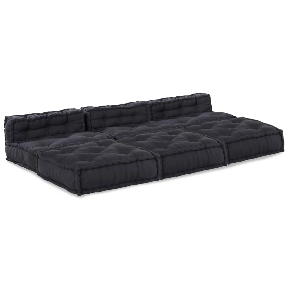 Modular Sofa Unit Anthracite Fabric Indoor Outdoor Lounge Seating 210x140x56cm