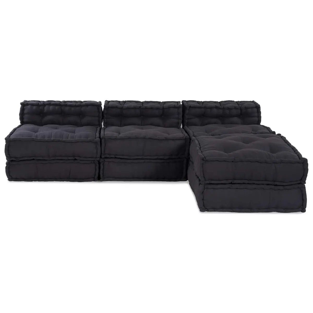 Modular Sofa Unit Anthracite Fabric Indoor Outdoor Lounge Seating 210x140x56cm