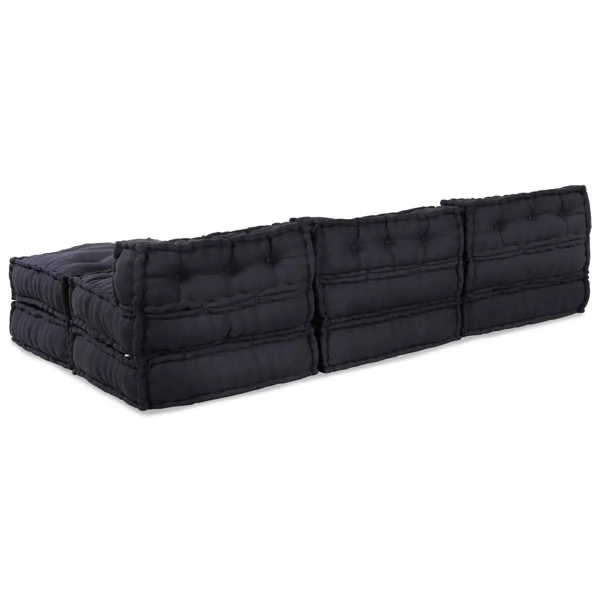 Modular Sofa Unit Anthracite Fabric Indoor Outdoor Lounge Seating 210x140x56cm