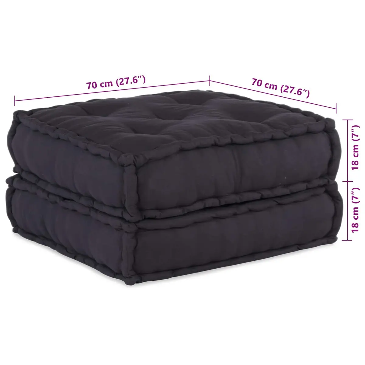 Modular Sofa Unit Anthracite 140 x 70 x 36 cm Fabric Flexible Arrangement Indoor Outdoor