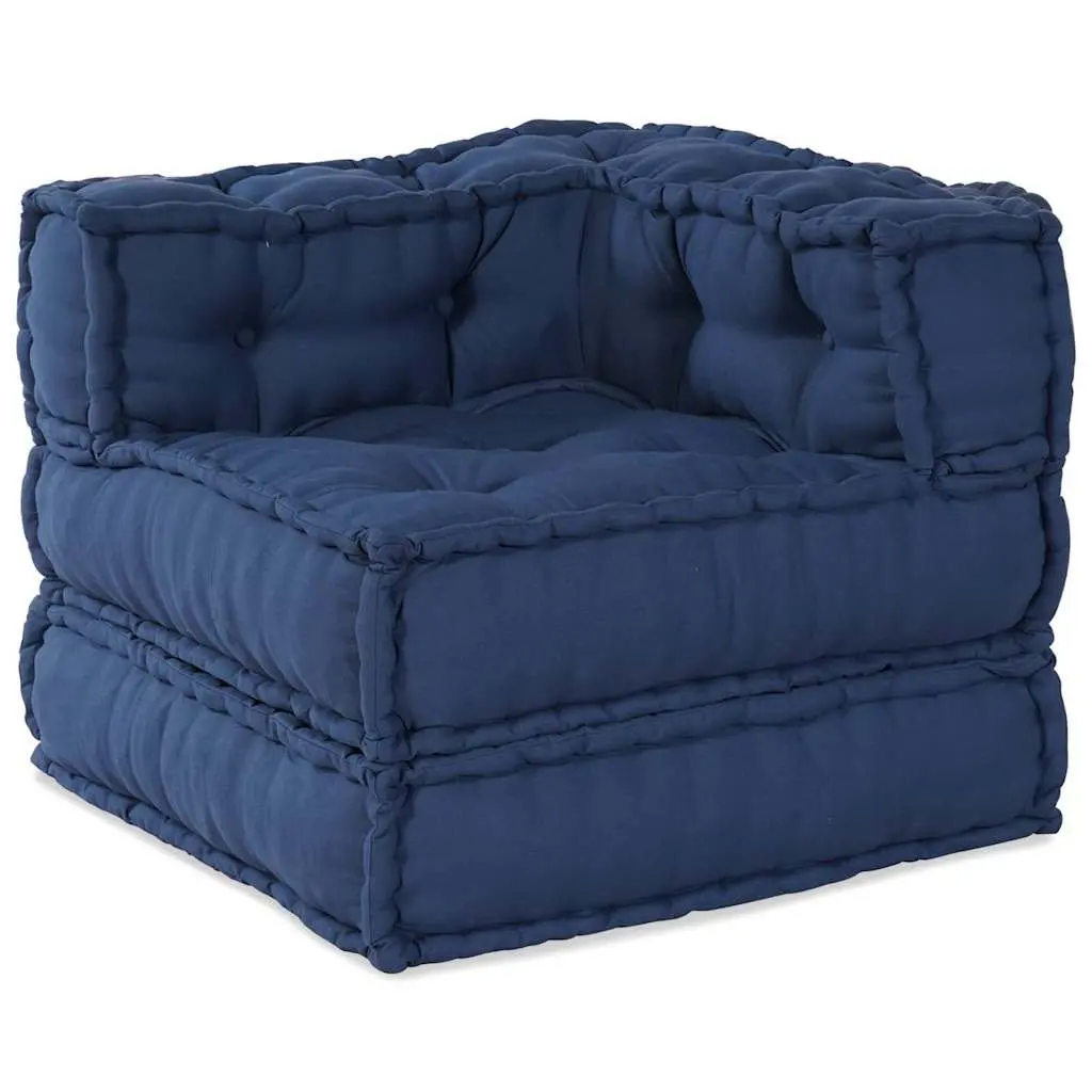 Modular Sofa Unit Indigo Blue 210 x 140 x 56 cm Fabric Indoor Outdoor Lounge