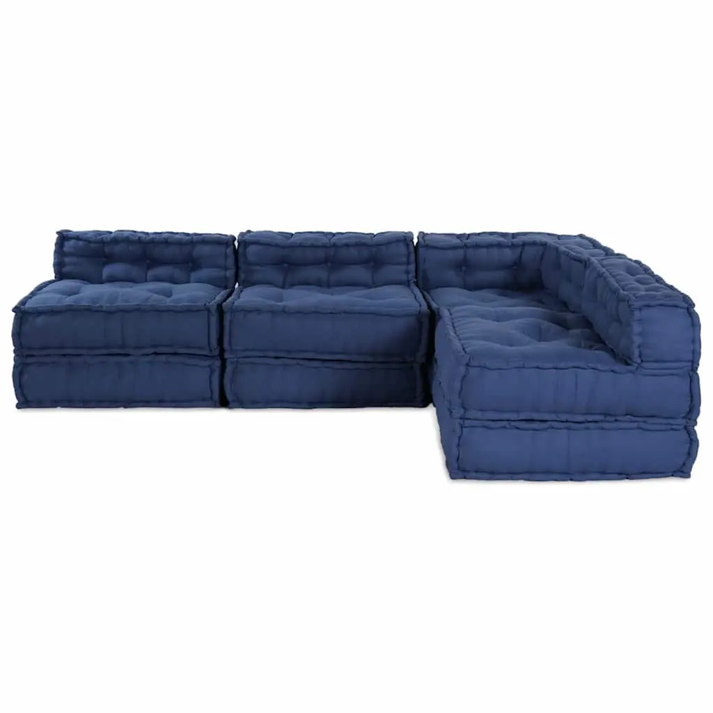 Modular Sofa Unit Indigo Blue 210 x 140 x 56 cm Fabric Indoor Outdoor Lounge