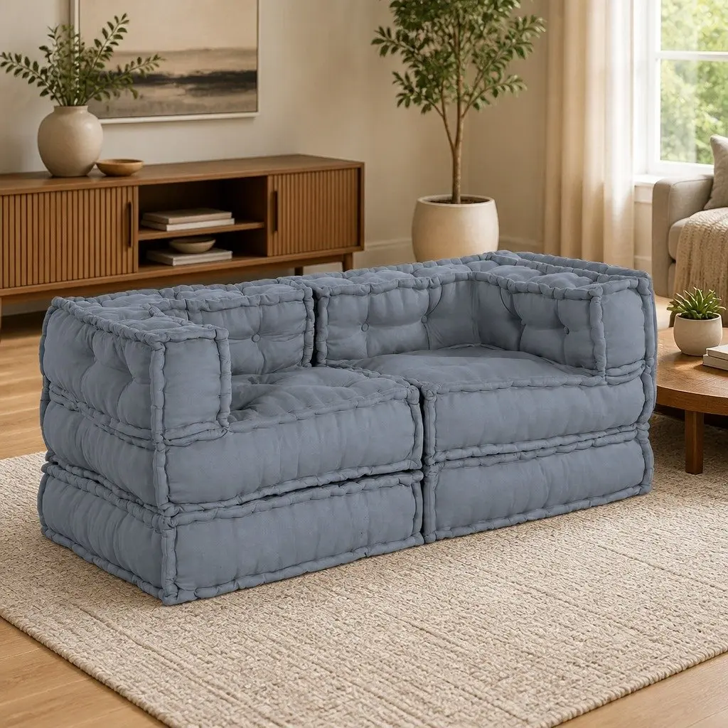 Grey Modular Sofa Unit 2 pcs for Easy Living