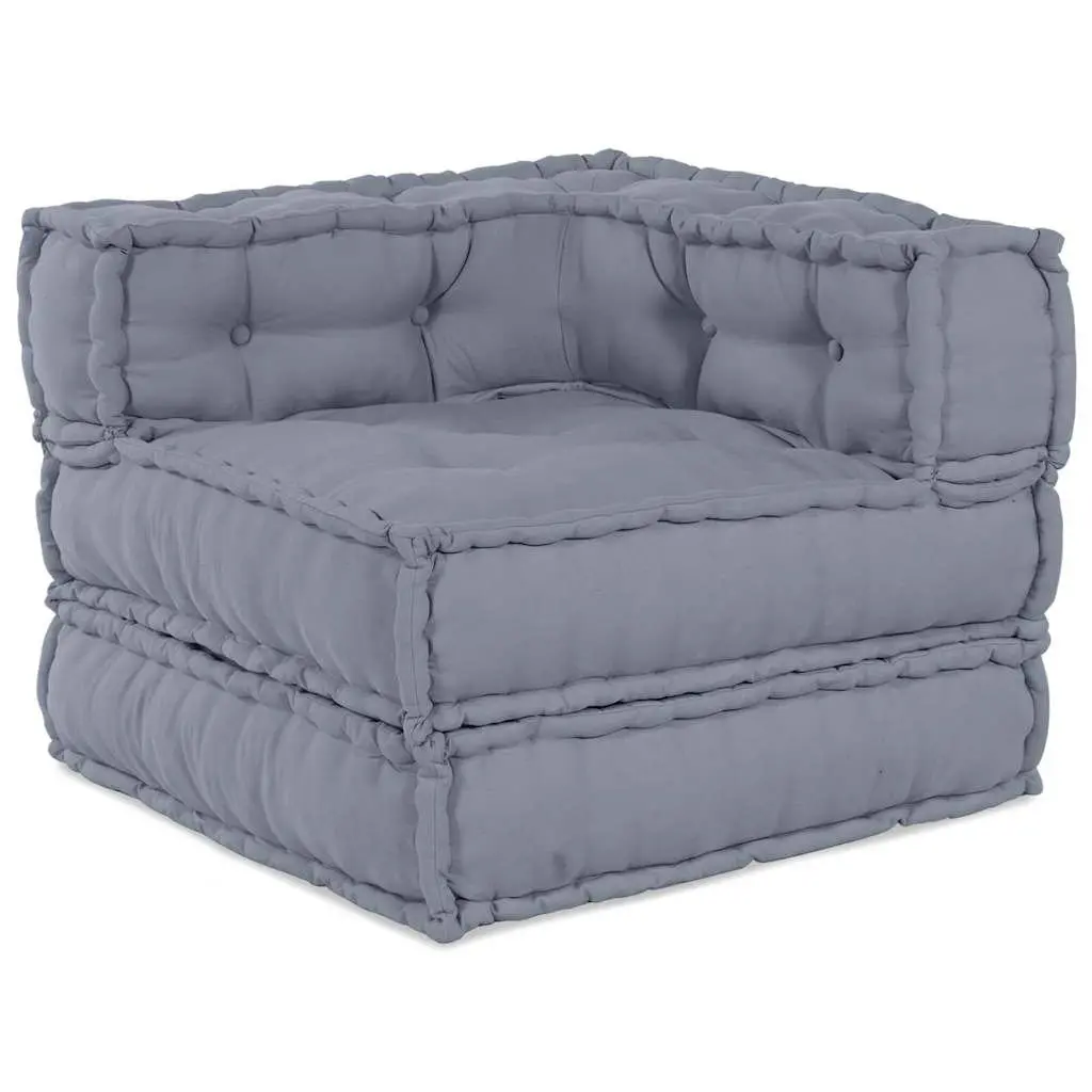 Modular Sofa Unit Grey 140 x 70 x 56 cm Fabric Cushion Indoor Outdoor