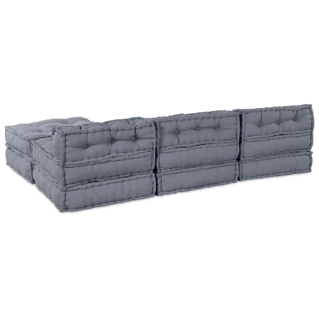 Modular Sofa Unit Grey Fabric Corner Sectional Couch Indoor Outdoor 210x140x56cm