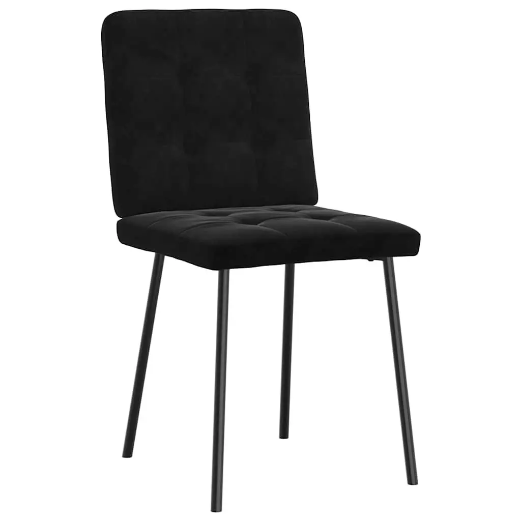 Dining Chairs 4 pcs Black Velvet Kitchen Room Seat Furniture Elegant Design